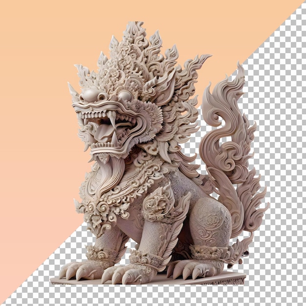 PSD decorative barong statue isolated on transparent background
