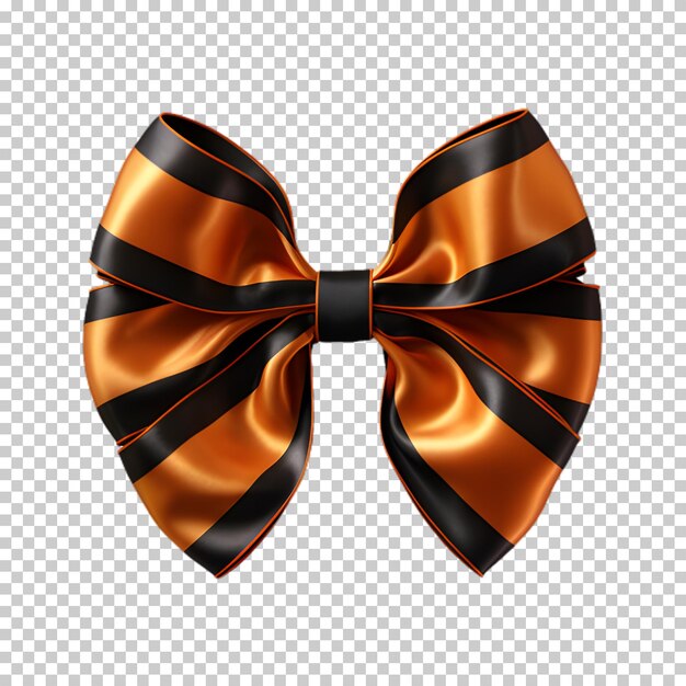 PSD decorative black orange bow isolated on transparent background