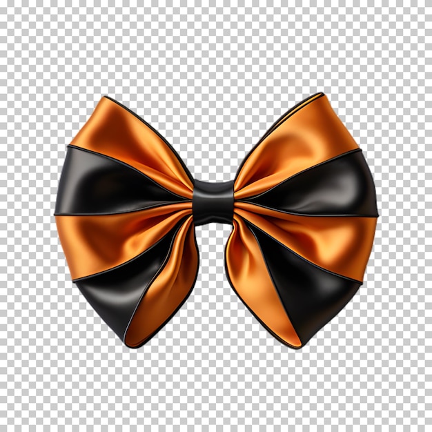 PSD decorative black orange bow isolated on transparent background