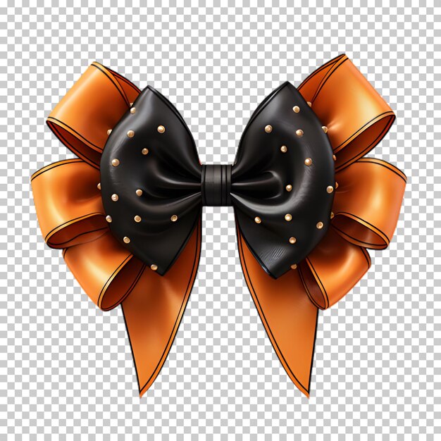 PSD decorative black orange bow isolated on transparent background