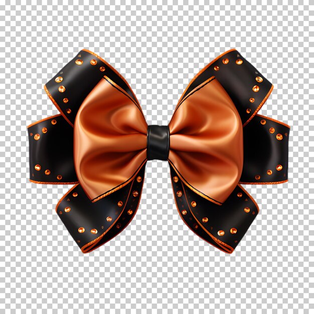 PSD decorative black orange bow isolated on transparent background