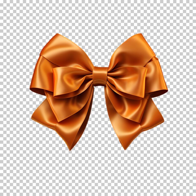 Decorative black orange bow isolated on transparent background