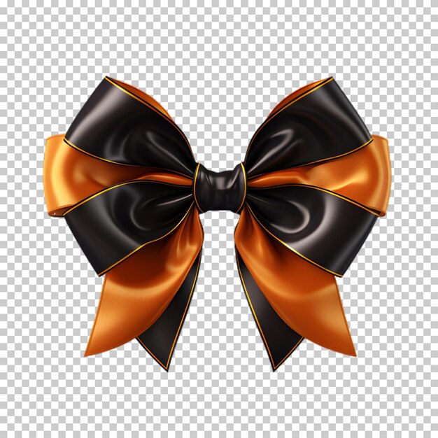 PSD decorative black orange bow isolated on transparent background