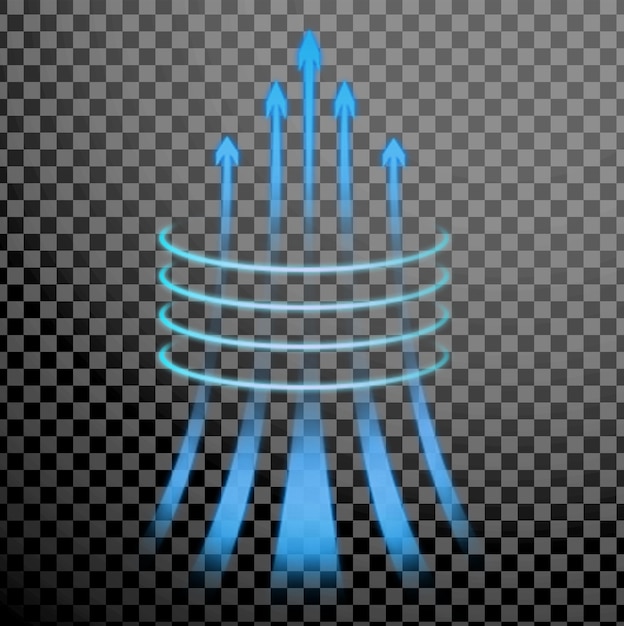 decorative blue light portal effect on transparent background