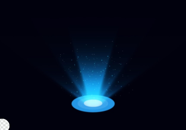 Decorative blue light portal effect on transparent background