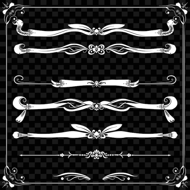 PSD decorative borders scrolls quills books sepia with parchment white renaissance literary scholarl
