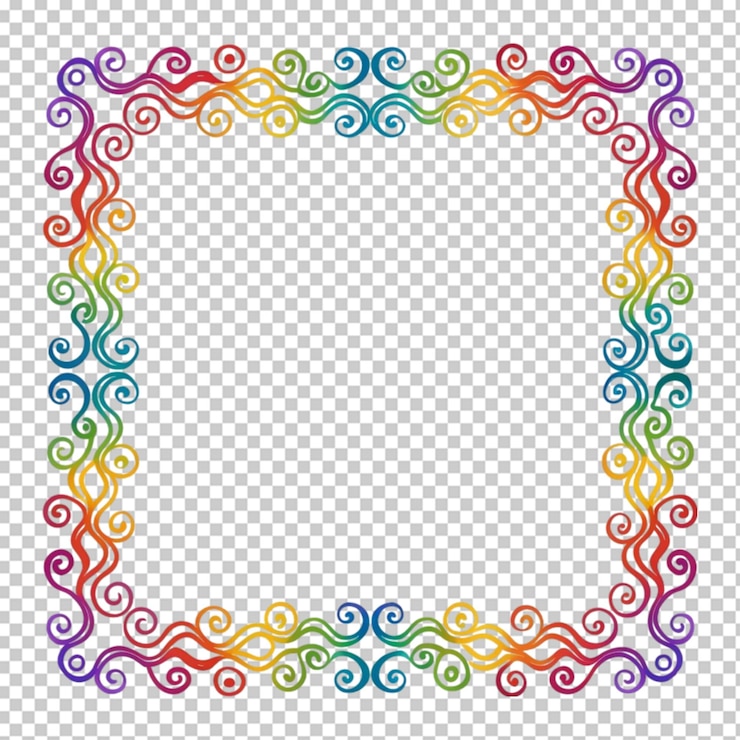 PSD decorative colorful frame