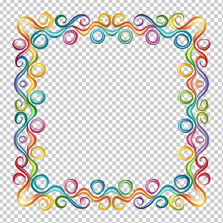 PSD decorative colorful frame