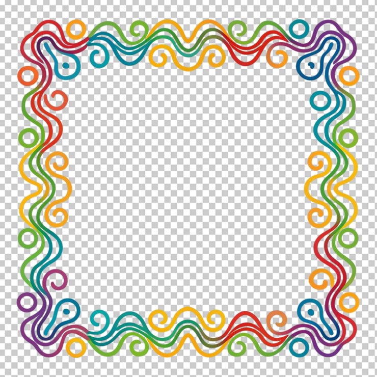 PSD decorative colorful frame