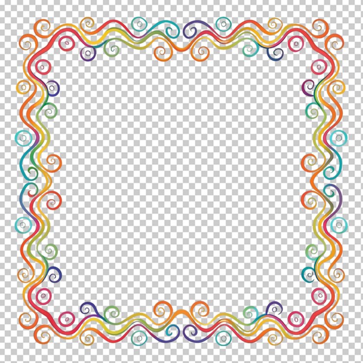 PSD decorative colorful frame