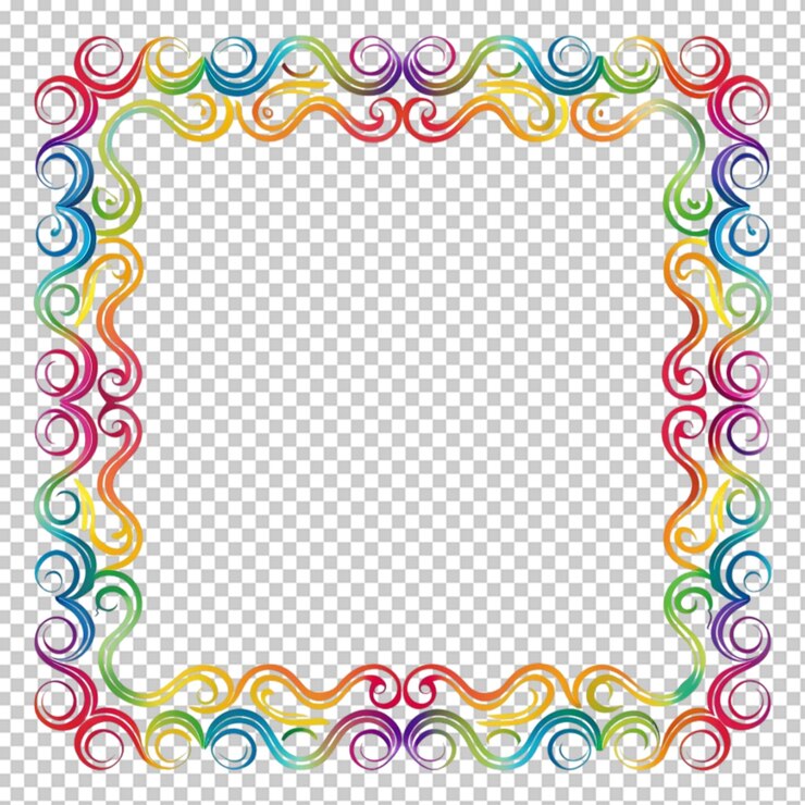 PSD decorative colorful frame