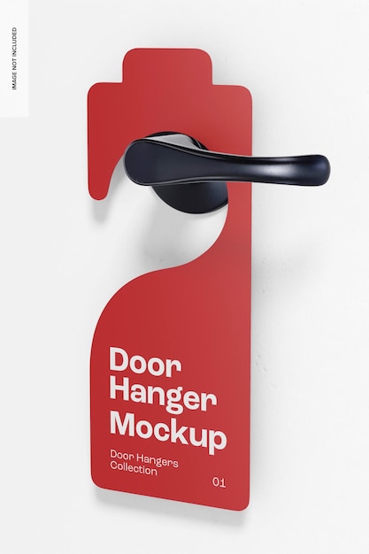 Decorative door hanger mockup, perspective