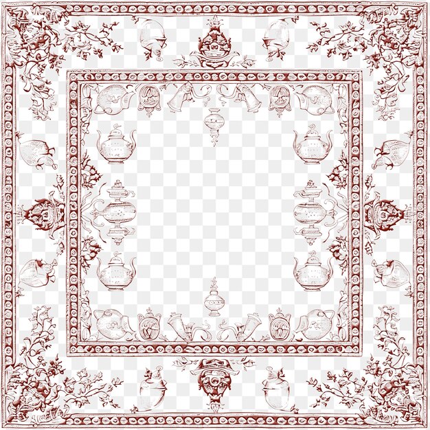 PSD a decorative frame with a floral pattern on it