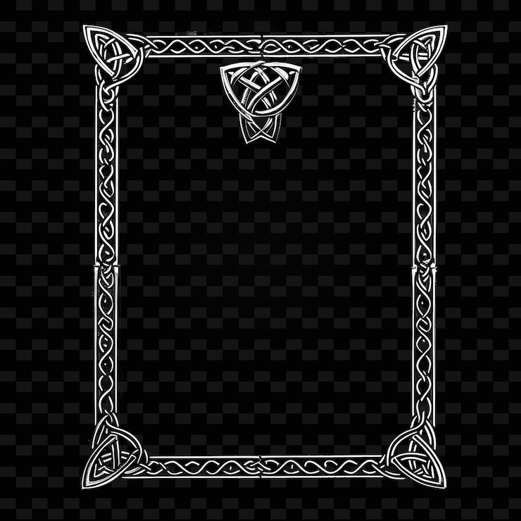 PSD decorative frame with a pattern of diamonds on a black background