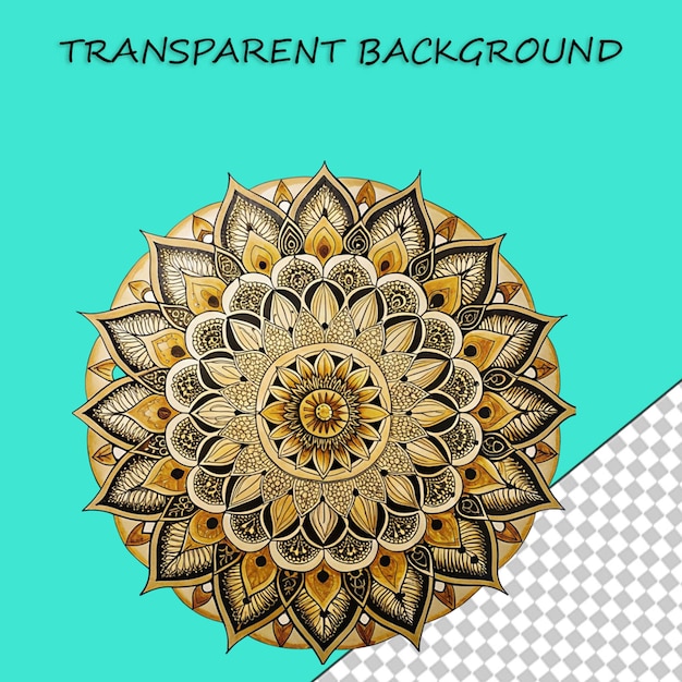 PSD decorative golden mandala on white background