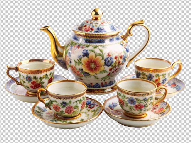 PSD decorative items including tea set