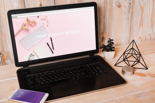 PSD decorative laptop mockup