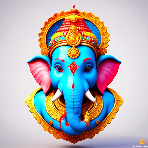 PSD decorative lord ganesha for ganesh chaturthi card