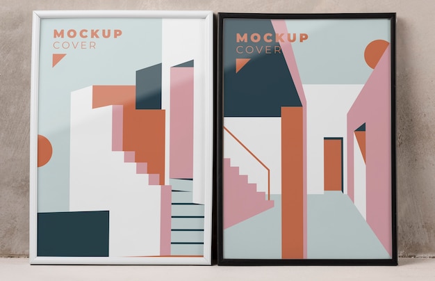 Decorative mock-up frames composition