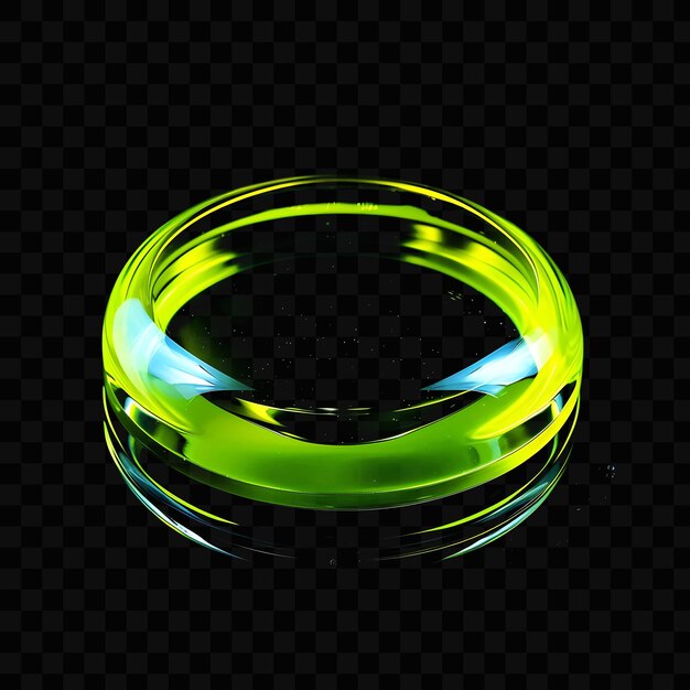 Decorative paperweight with a round and flat design made wit glowing object y2k neon art design