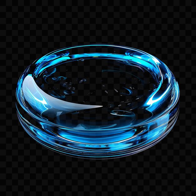 PSD decorative paperweight with a round and flat design made wit glowing object y2k neon art design