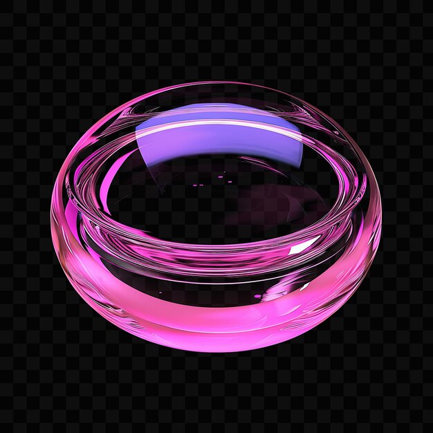 PSD decorative paperweight with a round and flat design made wit glowing object y2k neon art design