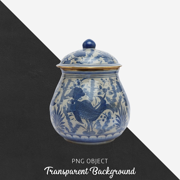 PSD decorative patterned ceramic object with lid on transparent