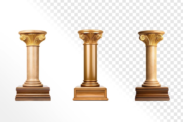 Decorative podiums isolated on transparent background