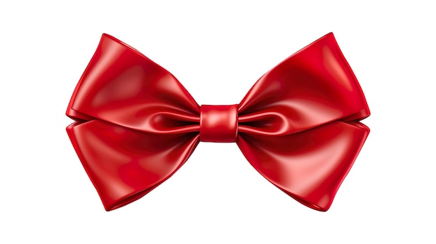 Decorative red bow isolated on transparent background