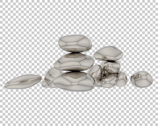 PSD decorative stones on transparent background 3d rendering illustration