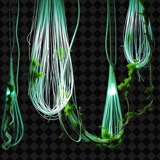 decorative string jungle creepers and moss neon moss pulses along the string a mysterious ambianc