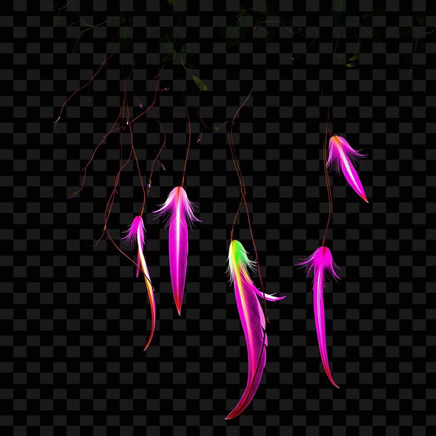Decorative String Jungle Vines and Parrot Feathers Neon Feathers Flutter Along the String A Livel