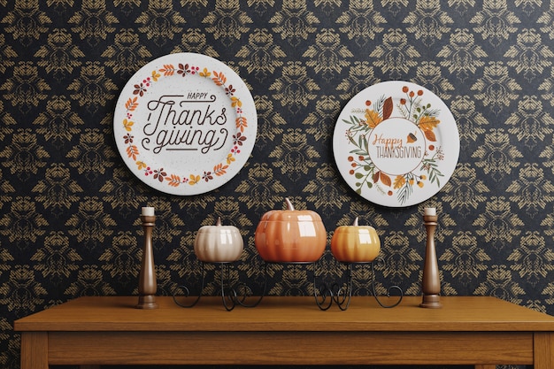 PSD decorative thanksgiving day setup