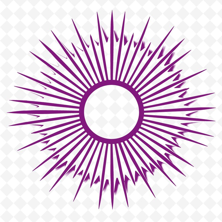 PSD decorative wall mirror with black and white sunburst design png outline flat illustration designs