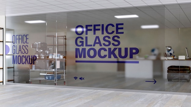 PSD decorative wall vinyl office mockup