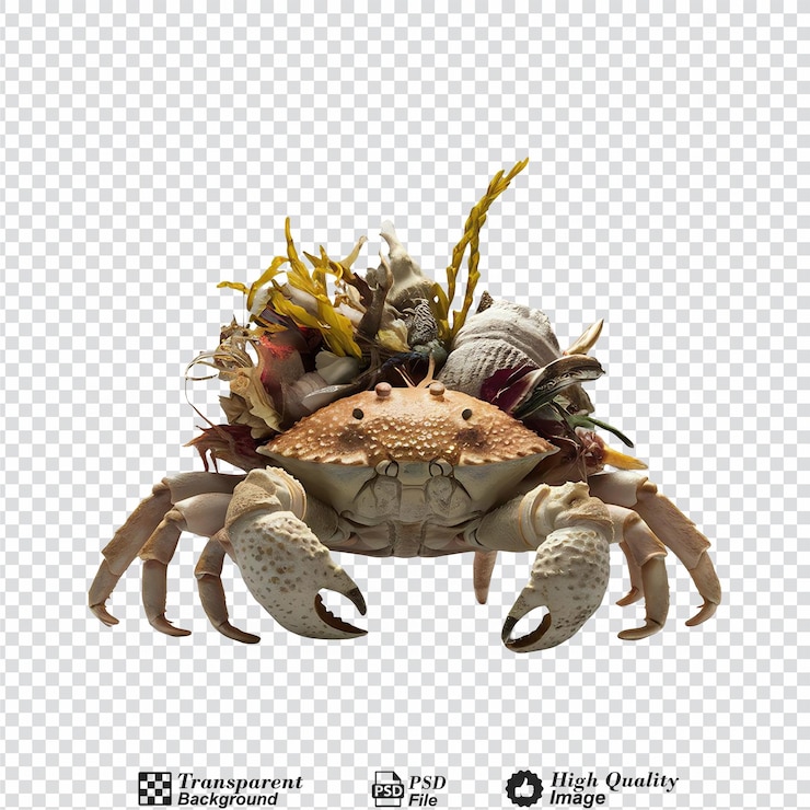 PSD decorator crab isolated on transparent background