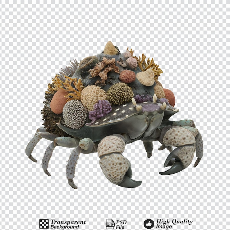 PSD decorator crab isolated on transparent background