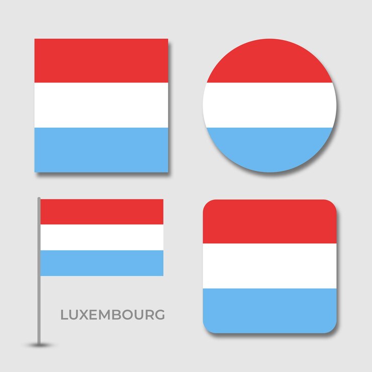PSD decorontwerp van vlaggen voor luxemburg