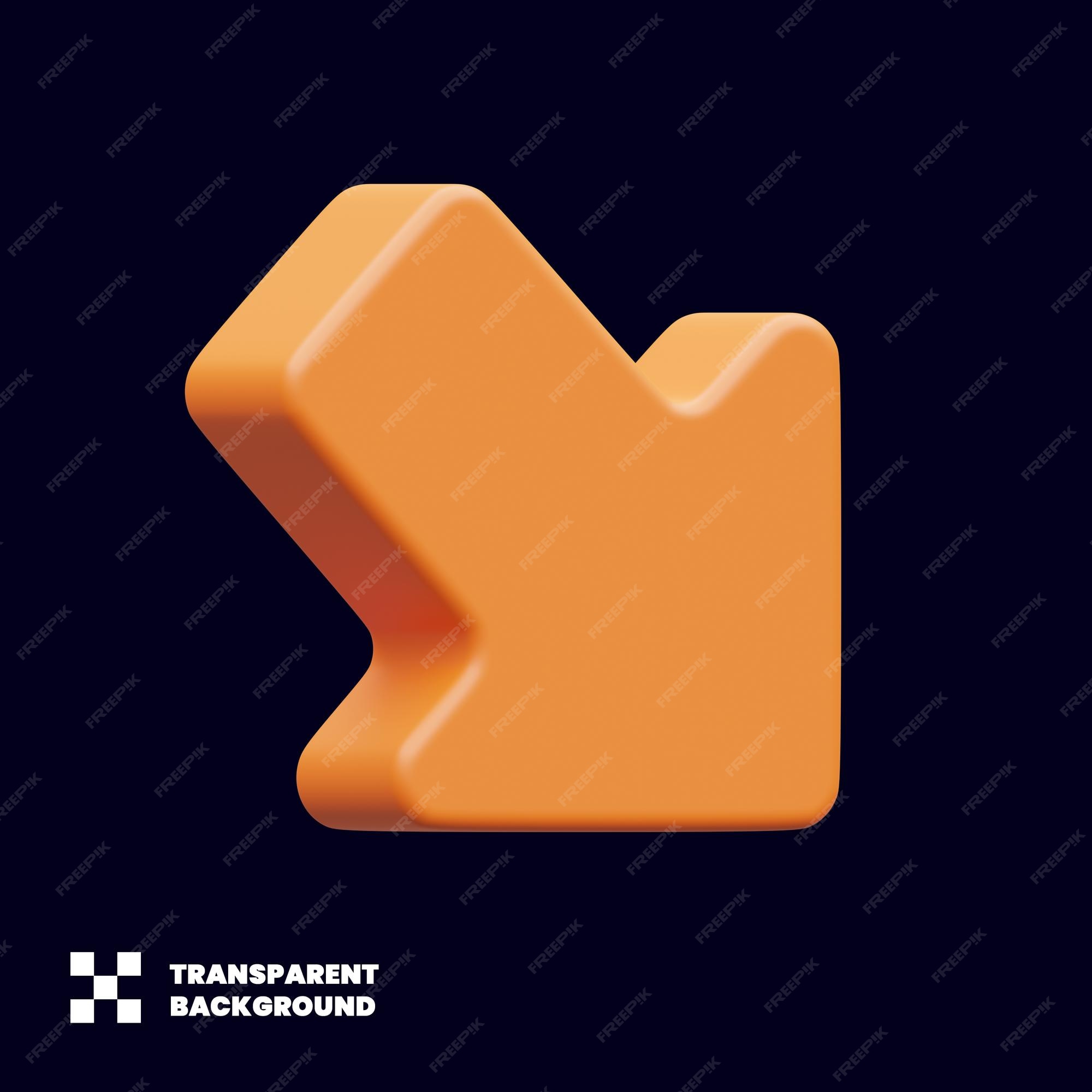 Premium PSD | Decrease arrow icon in 3d render