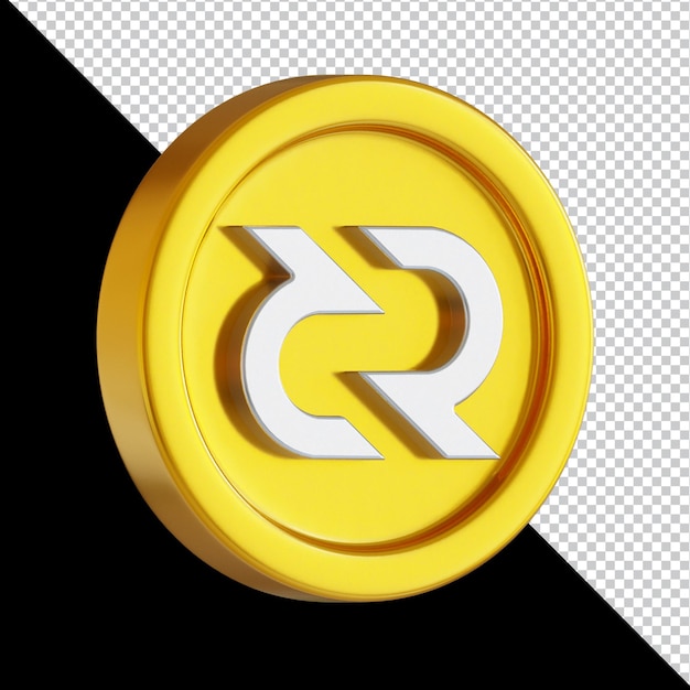 Decred dcr cryptocurrency munt 3d-rendering illustratie