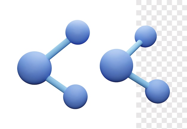 Deel 3d-pictogram met blauwe kleur