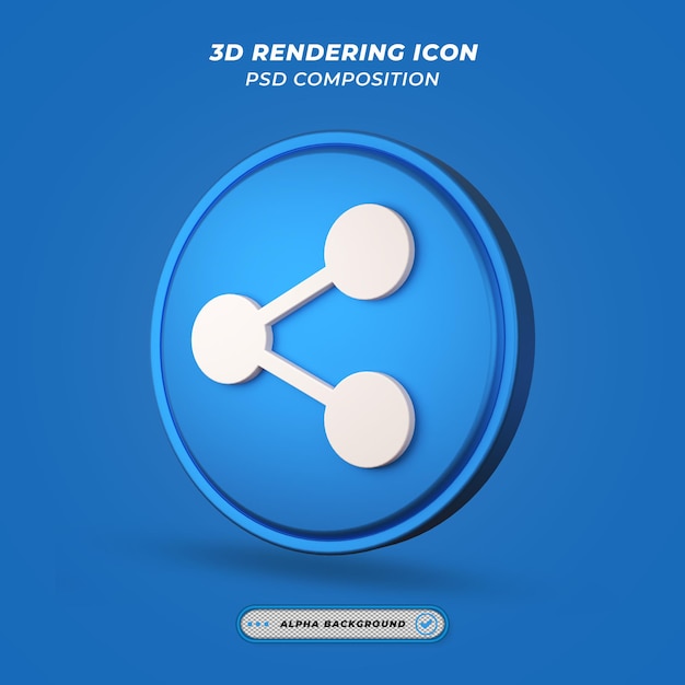 PSD deel het pictogram in 3d-rendering