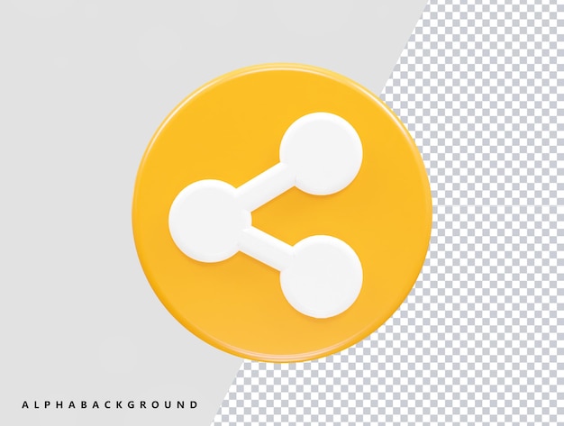 Deel icoon 3D rendering vector transparant