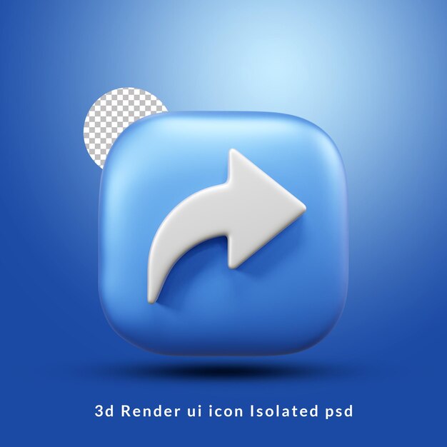 Deel ui pictogram 3d render geïsoleerd