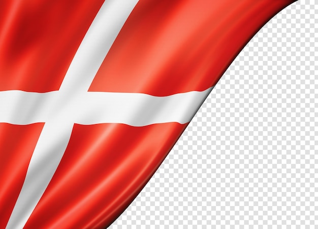 Deense vlag geïsoleerd op witte banner