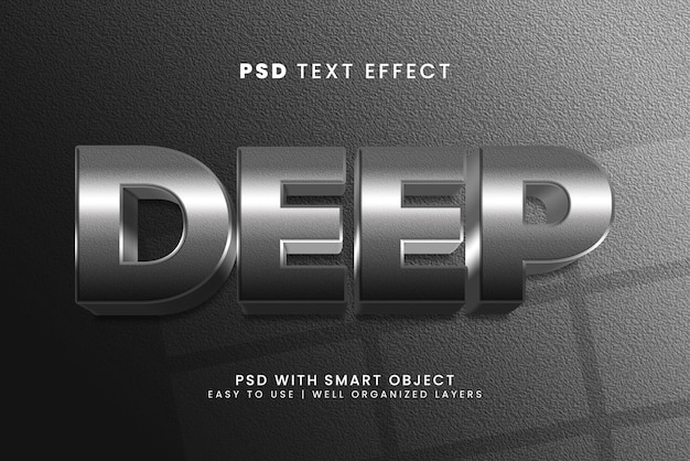 Deep 3d editable text effect with cement and stone text style