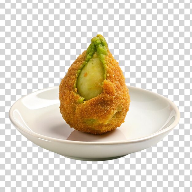 PSD deep fried avocado on transparent background