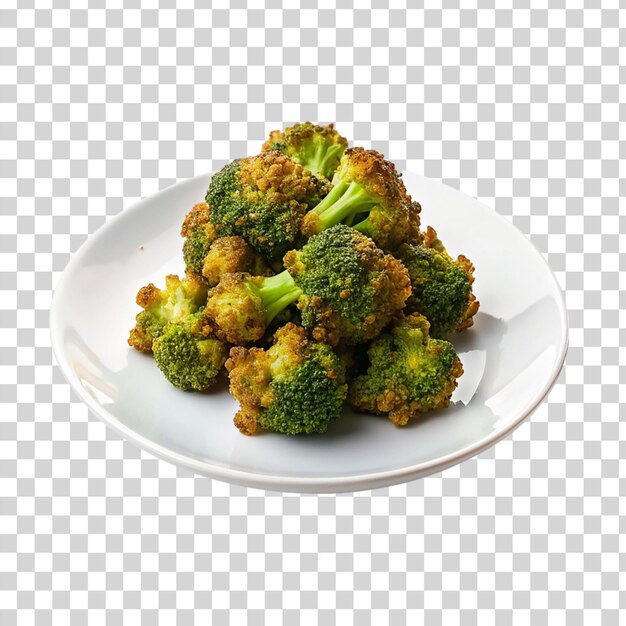 PSD broccoli fritti su piatto su sfondo trasparente