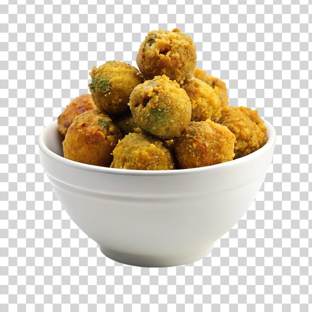 PSD deep fried olive on bowl on transparent background