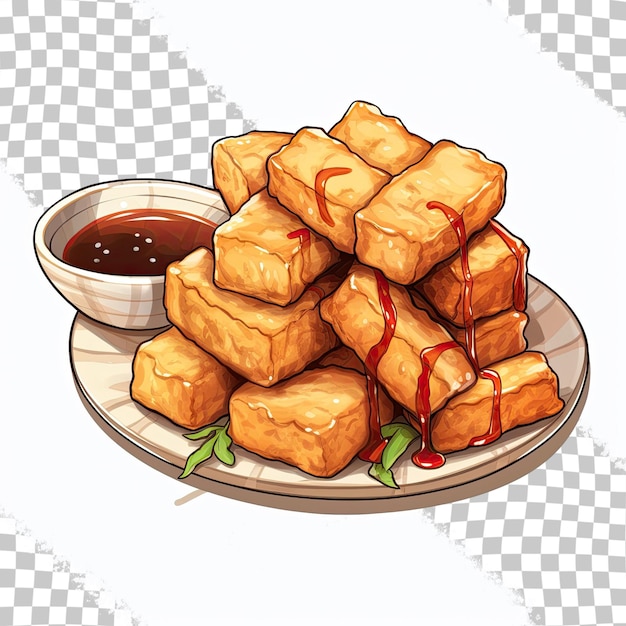 PSD deep fried tofu transparent background